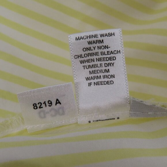 LOFT Ann Taylor Womens 6 Yellow White Stripe Collared Button Tie Blouse Shirt - Picture 9 of 11